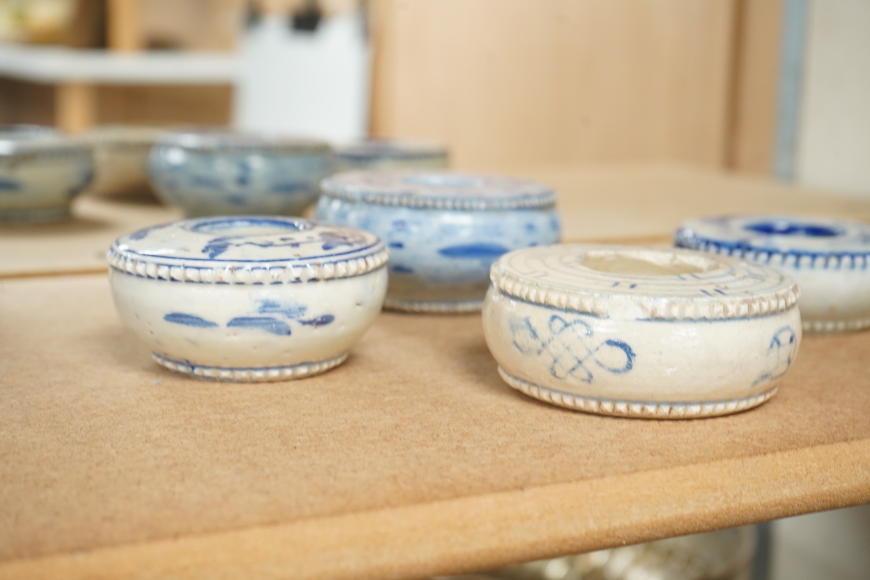 Four Chinese blue and white brush-washers